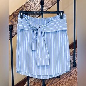 Socialite Asymmetrical Blue Striped Skirt